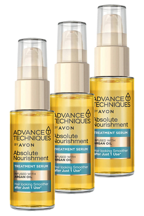 Avon Advance Techniques Nourishing Hair Serum with Moroccan Argan Oil 30ml Set of Three (AV51)