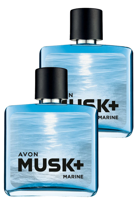 Avon Men's Musk Marine Perfume Edt 75 Ml.Set of two AV49