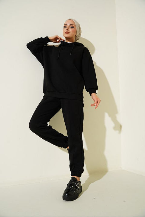 Happiness Women's Black Oversize Tracksuit Set | Happiness In Lebanon