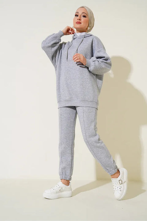 Happiness Women's Grey Oversize Tracksuit Set | Happiness In Lebanon