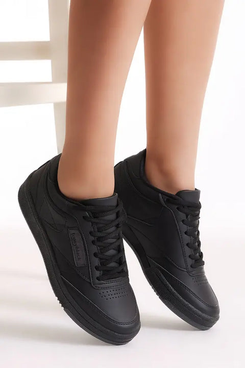 Tonny Black Women Triple Black Lace-Up Sneakers | Tonny Black in Lebanon