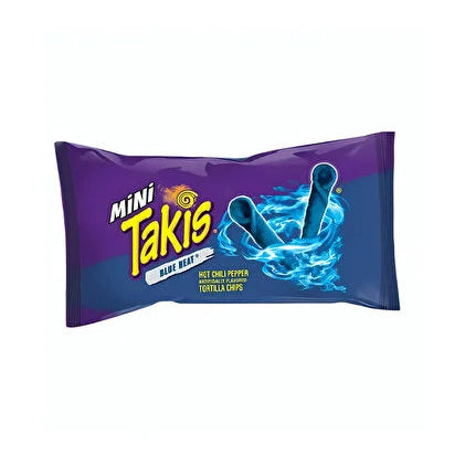 Mini Takis package with blue and purple design on a white background