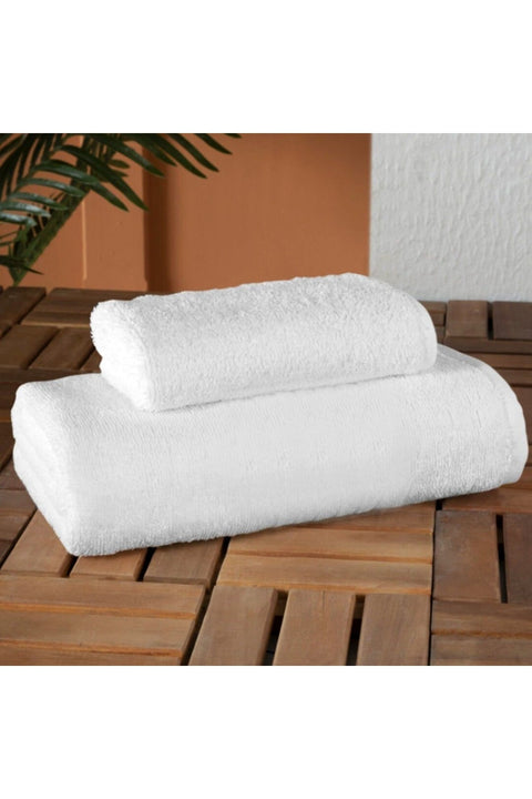 SD Home White 2 Pieces Bath Towel Set (70x140 )(50x90 ) TR260(shr)