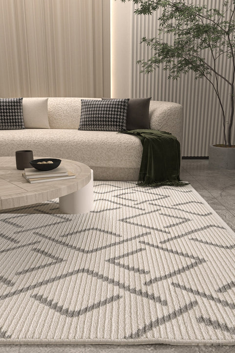SD Home Cream Soft Textured Carpet