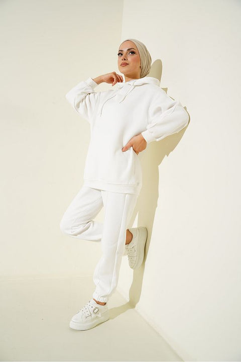 Happiness Women's White Oversize Tracksuit Set | Happiness In Lebanon