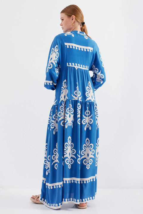 Big Dart Women's Blue & White Dress | Big Dart In Lebanon
