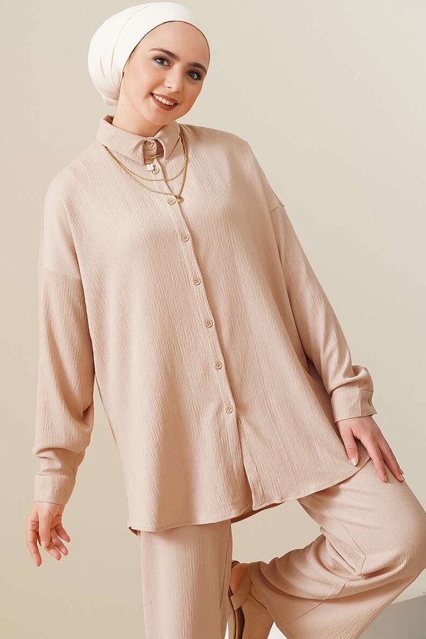 Big Dart Women's Beige Knitted Hijab Two Piece Set | Big Dart In Lebanon