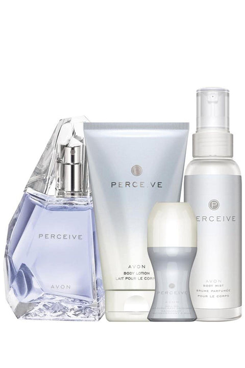 Avon Women's  Perceive Perfume Lotion Rollon and Body Spray Set (AV28)