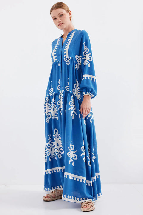 Big Dart Women's Blue & White Dress | Big Dart In Lebanon