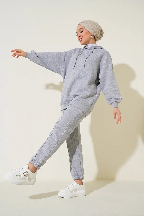 Happiness Women's Grey Oversize Tracksuit Set | Happiness In Lebanon