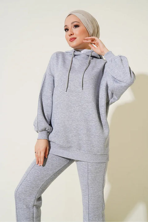 Happiness Women's Grey Oversize Tracksuit Set | Happiness In Lebanon
