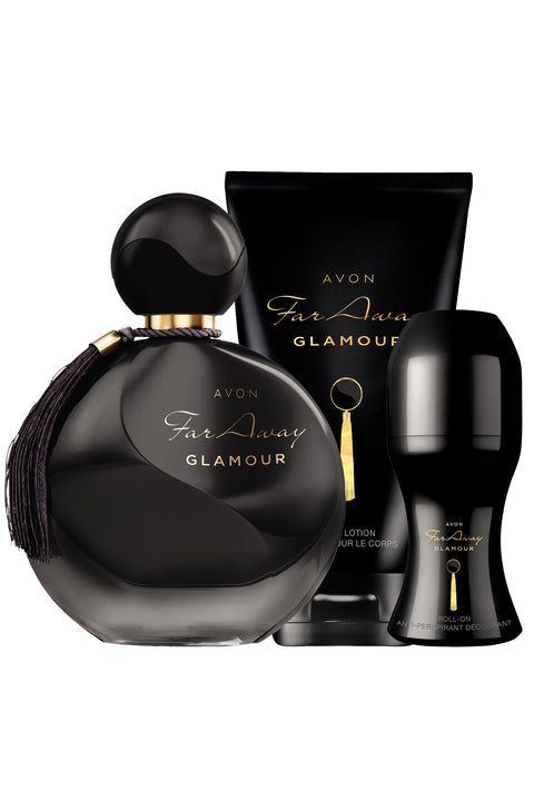 Avon Far Away Glamor Perfume Body Lotion Rollon Package AV40