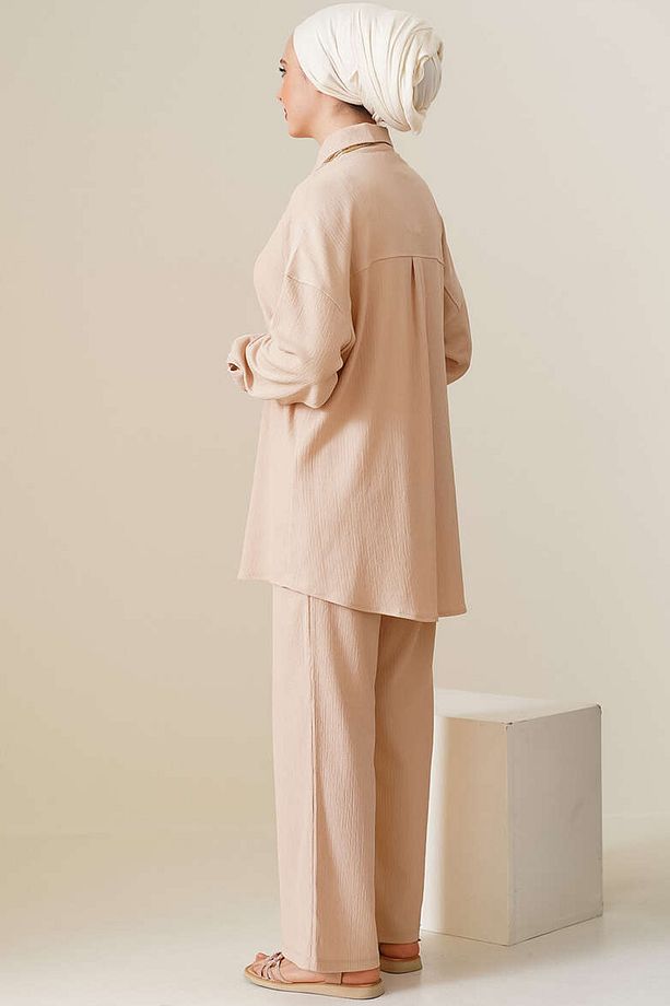 Big Dart Women's Beige Knitted Hijab Two Piece Set | Big Dart In Lebanon