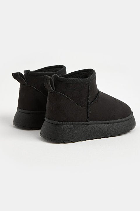 Tonny Black Girl's Black Thick Polyurethane Sole Fur-Lined Suede-Look Casual Boots | Tonny Black In Lebanon