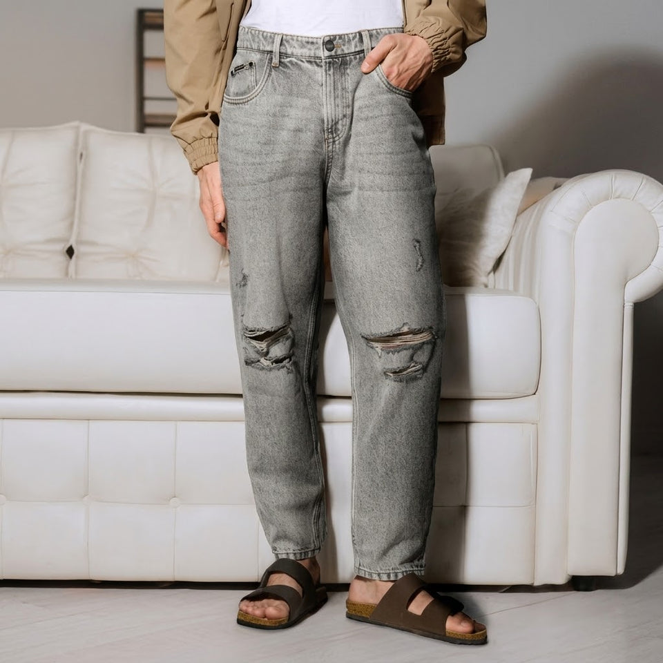 Sinsay Men's Gray Denim Slim Fit Jeans