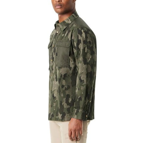 Bass Outdoor Men's Dark Green Camo Printed Shacket Jacket | Bass Outdoor In Lebanon