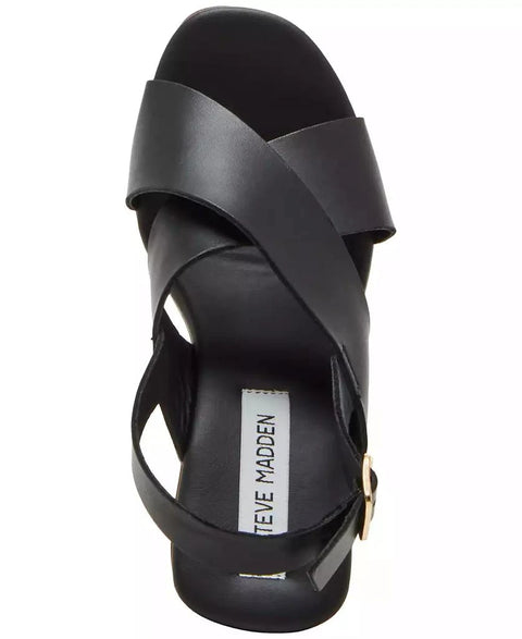 Steve Madden Women's Black Galaxy Wooden Platform Wedge Sandals | Steve Madden In Lebanon