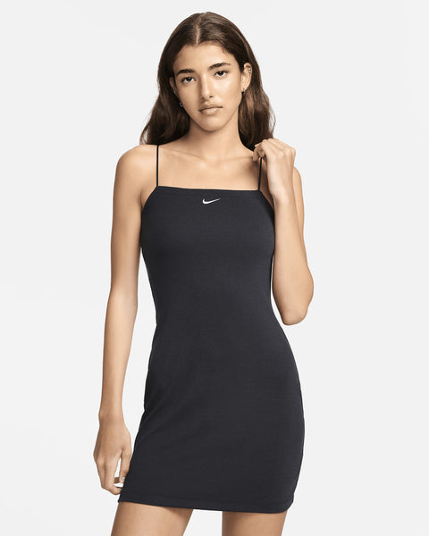 Nike Women's Black Sportswear Chill Knit Mini-Ribbed Camisole Dress | Nike In Lebanon