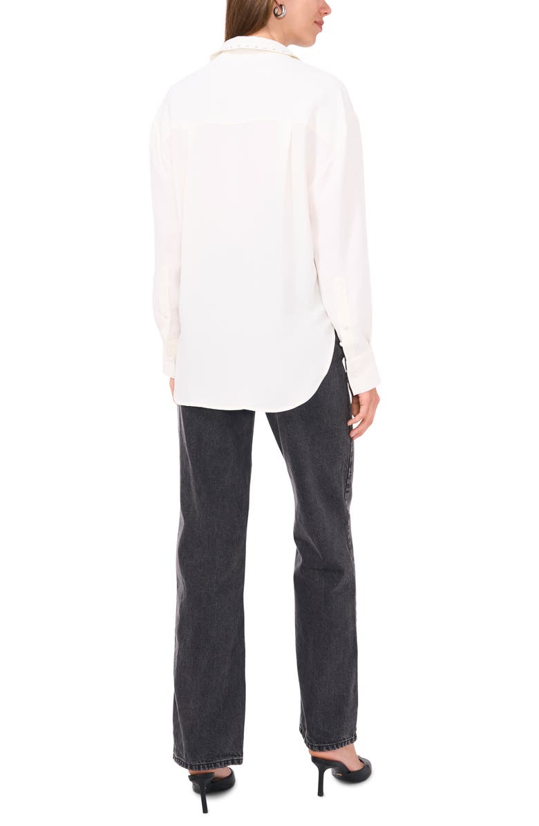 Vince Camuto Women's Off White Grommet-Trimmed Button-Front Shirt | Vince Camuto In Lebanon