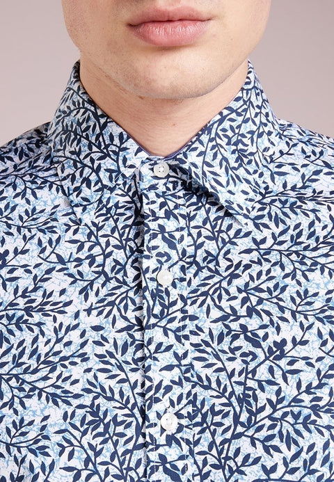 Michael Kors Men's Blue & Navy Slim Fit Button Down Shirt | Michael Kors In Lebanon