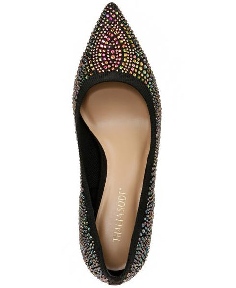 Heathere Womens Rhinestone Pointed Toe Pumps
