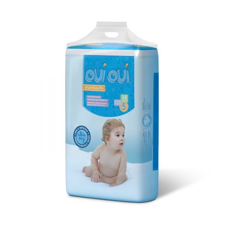 Oui Oui Premium Baby Diapers X-Large Size:5 (12-25KG) *38 Diapers | Qui Qui In Lebanon