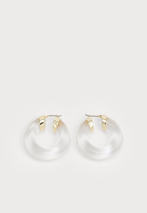 DKNY Women's Gold Gold With Clear Hoop Sally Earrings | DKNY In Lebanon