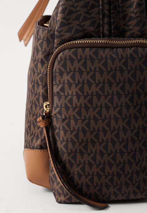 Michael Kors Women's Brown Prescott Large Signature Logo Print Woven Backpack | Michael Kors In Lebanon
