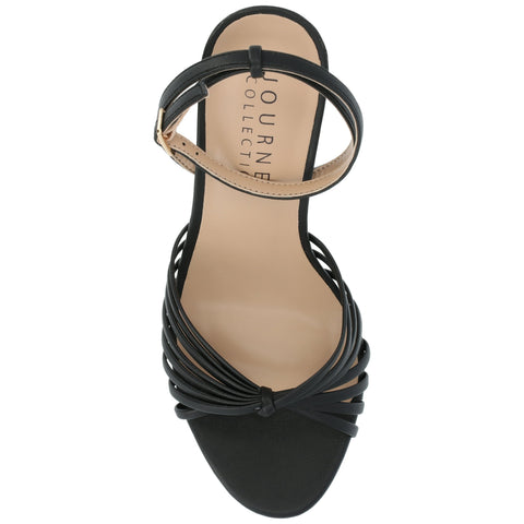 Journee Collection Women's Black Vanita Multi Strap Stiletto Open Toe Heeled Sandals | Journee Collection  in Lebanon