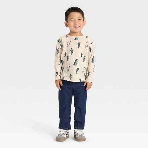Cat & Jack Boy's Beige Long Sleeve Relaxed Blouse | Cat & Jack In Lebanon