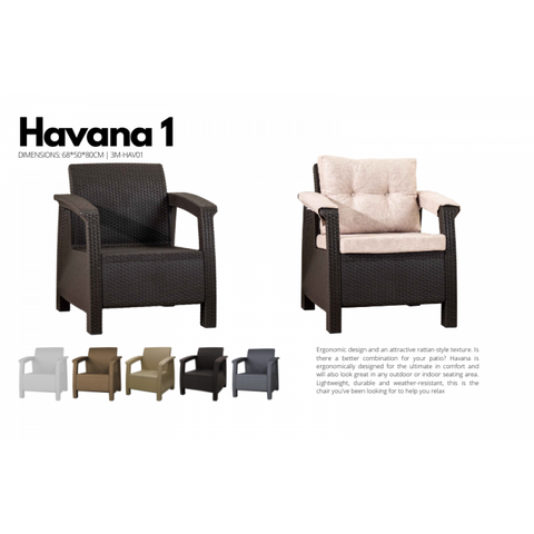 3MPlast Havana 1 Seat 68x50x80cm 3M-HAV01