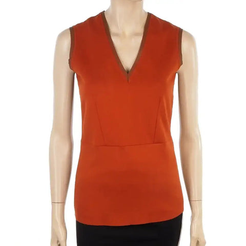 Zara Women's Brown V-Neck Blouse |Zara in Lebanon