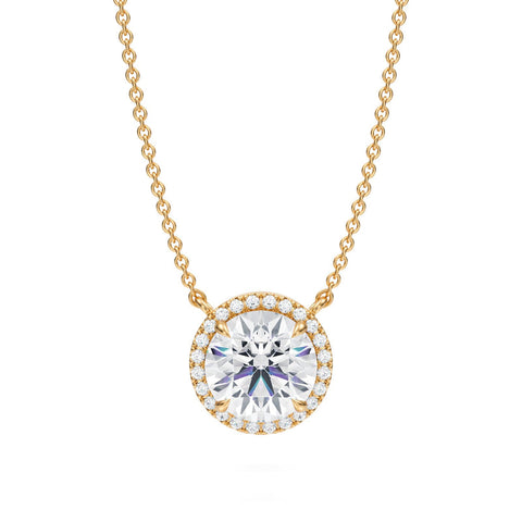 SD Women's Gold Round Crystal Pendant Necklace | SD In Lebanon