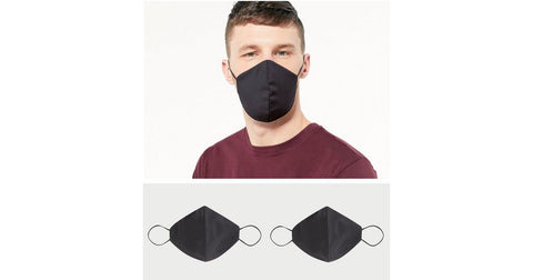 New Look Black 2Pack Face Mask AMA28