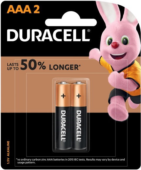 Duracell Coppertop Alkaline AAA Battery Pack of 2