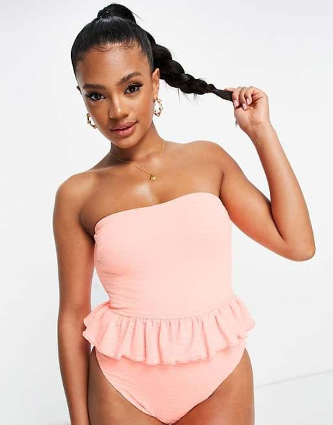 Asos Design Women's Light Orange Swimsuit ANF3201