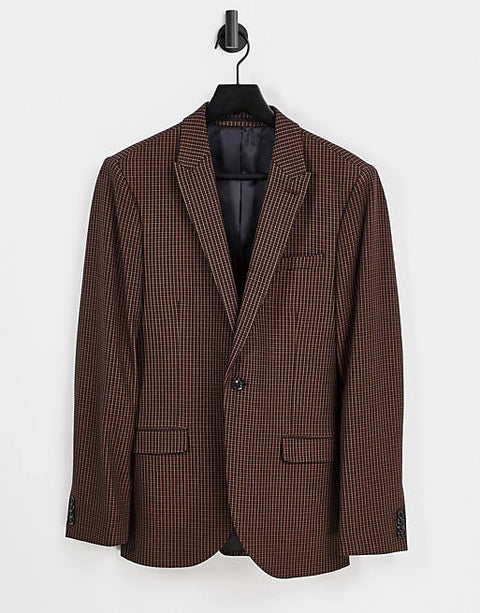 Topman Men's Brown Blazer AMFJ203 R SHR