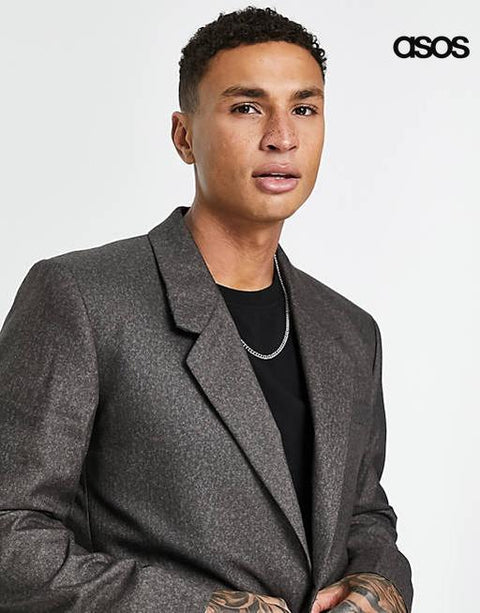 Asos Design Men's Grey Blazer 11044577 ANF383 (AN95,AN96) SHR