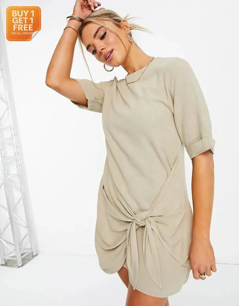 Asos Design Women's Ecru Dress ANF1046