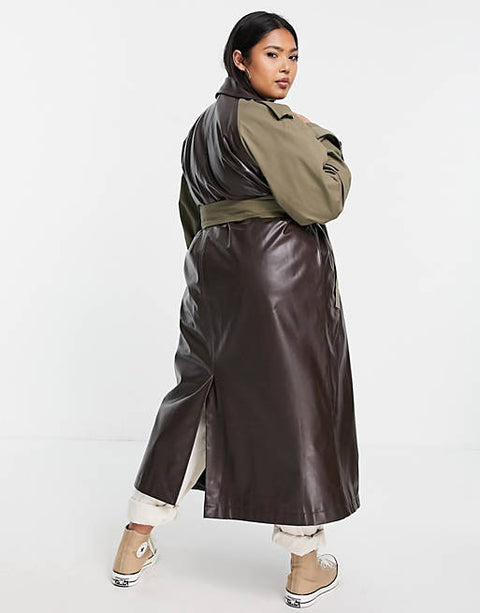 ASOS Design Women's Khaki & Brown Coat ANF62 ("AN54,55)