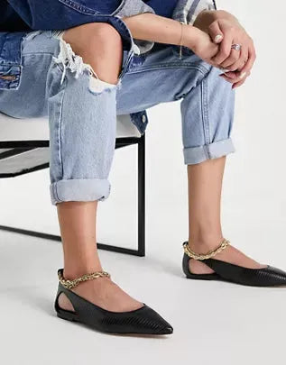 Asos Design Women's Black Ballerinas ANS575