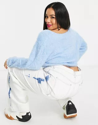 Collusion Women's Blue Sweatshirt ANF729
