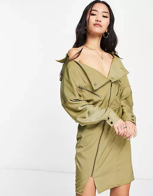 Asos Design Women's Khaki Dress ANF1827