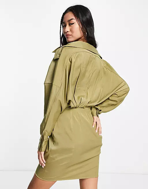 Asos Design Women's Khaki Dress ANF1827