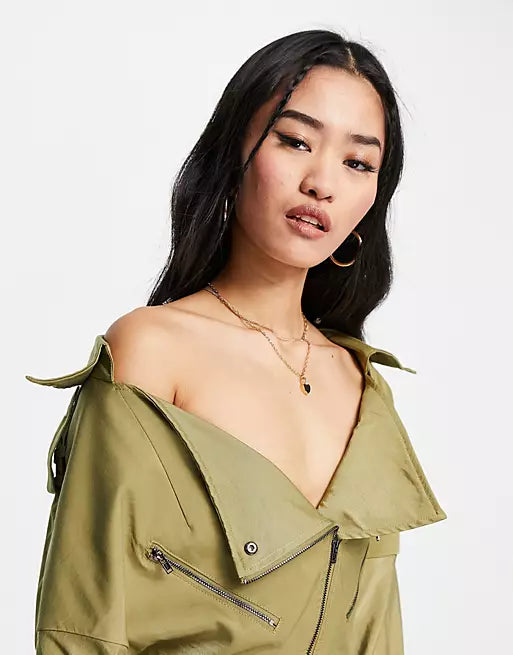 Asos Design Women's Khaki Dress ANF1827