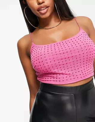 ASOS DESIGN Women's Fuchsia Crop Top ANF2060