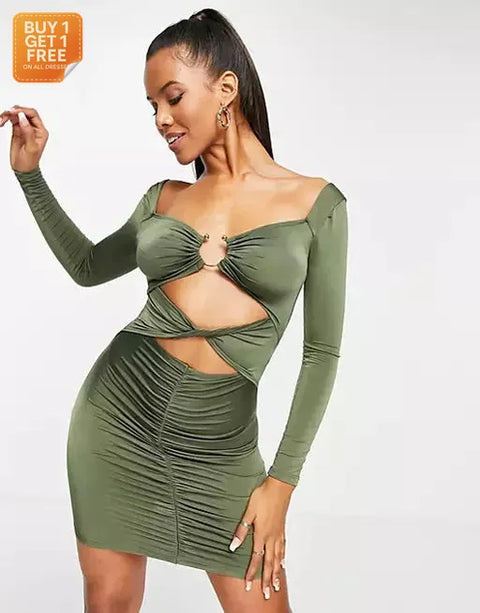 Asos Design Women's Khaki Dress ANF1244