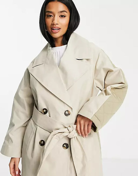 Asos Design Women's Ecru Coat ANF1646