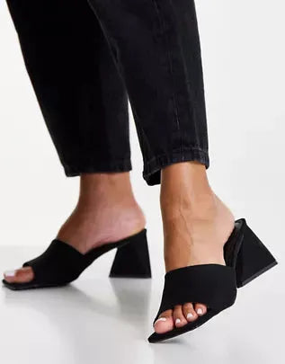 Asos Design Women's Black Heel Slipper ANS758