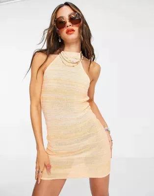 ASOS DESIGN Women's Orange Dress ANF1378